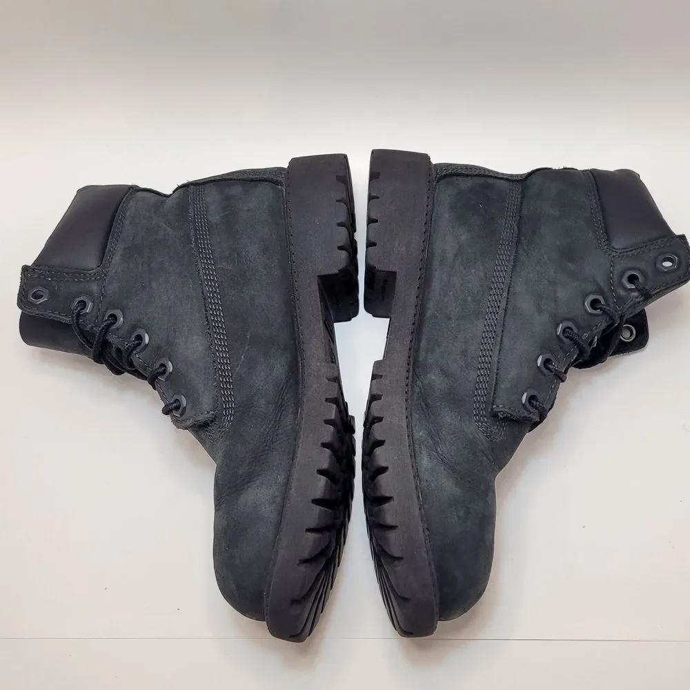 Timberland Junior's Size 4 Black Nubuck Waterproof Boots